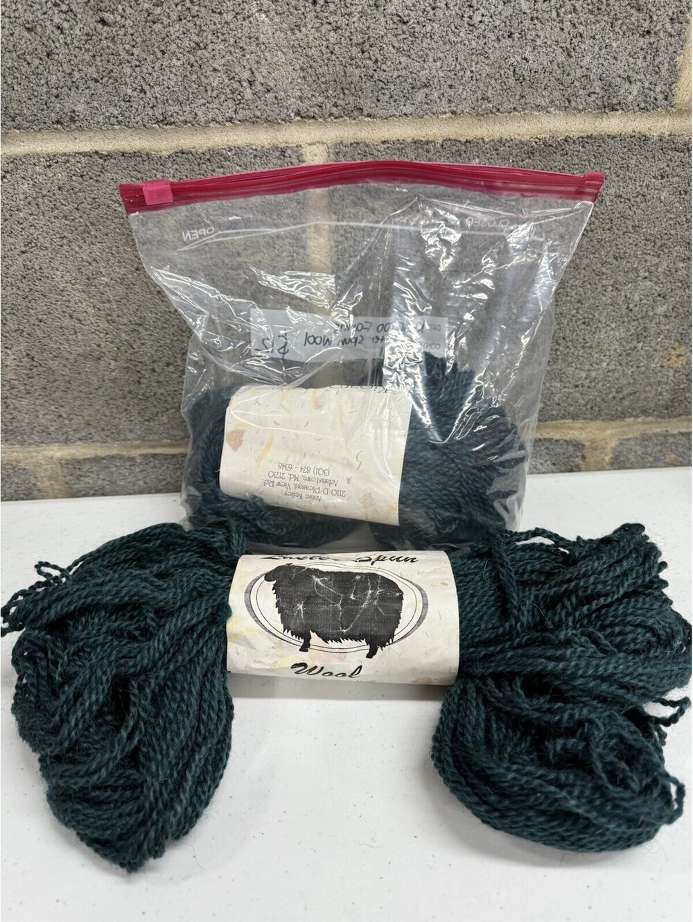 Kiparoo Farms Luster Spun Wool Yarn Teal 2 Skein Lot